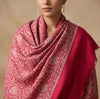 Naqsh-e-Kashmir Sozni Jaal Embroidered Pink Shawl | Traditional Kashmiri Wool Blend