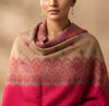 Naqsh-e-Kashmir Woven Kani Jacquard Pink Shawl with All-Over Buttis & Solid Panel