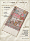 Noble Mens Patchwork Kani Jacquard Woven White Stole