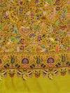 Bamboo Silk Mustard Kashmiri Mens Stole with Classic Paisley Weave | Elegant Ethnic Accessory | 80×28 Inches