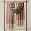 Regal Floral & Paisley Kani Weave Wool Blend Beige Stole