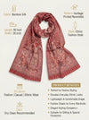 Everyday Bamboo Silk Heritage Printed Reversible Red Stole