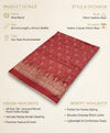 Timeless Mens Wool Blend All-Over Zari Jacquard Floral Trellis Red Stole
