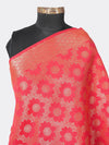 Red Banarasi Silk Dupatta with Elegant Woven Floral Jaal (Size: 2.5x1 m Approx)