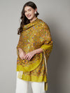 Bamboo Silk Mustard Kashmiri Women Stole with Traditional Paisley Jaal | Soft & Elegant | 80×28 Inches