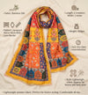 Chinon Floral Mirror Work Women Multicolor Dupatta with Designer Printed Panels & Lace Border