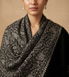 Naqsh-e-Kashmir Sozni Jaal Embroidered Black Shawl | Traditional Kashmiri Wool Blend