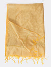 Cream Banarasi Silk Dupatta with All-Over Woven Floral Motifs & Rich Zari Border (Size: 2.5x1 m Approx)