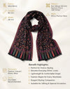 Regal Kani Weave All-Over Floral Jaal Wool Blend Black Stole | Kashmiri Inspired