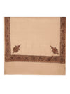 Elegant Light Brown Woolen Mens Shawl with Embroidered Border – Ethnic Wrap (80 x 40 Inches)