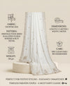 Luxe Vichitra Women White Dupatta with 4 Side Scalloped Embroidered Border & Buti Embellishment