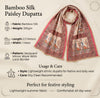 Chinon Floral Mirror Work Women Multicolor Dupatta with Designer Printed Panels & Lace Border