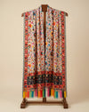 Signature Bamboo Silk Floral PrintedStole | Heritage Botanical Border Print