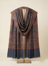 Regal Floral & Paisley Kani Weave Wool Blend Grey Stole