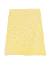 Micro Wool Yellow Feather Motif Women Stole | Soft Wrap with Subtle Woven Accents (80 × 28 Inches)