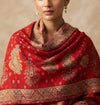 Naqsh-e-Kashmir Kani Woven All-Over Paisley Jacquard Red Shawl