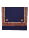 Blue Woolen Women Shawl with Intricate Embroidered Detailing – Winter Wrap (80 x 40 Inches)