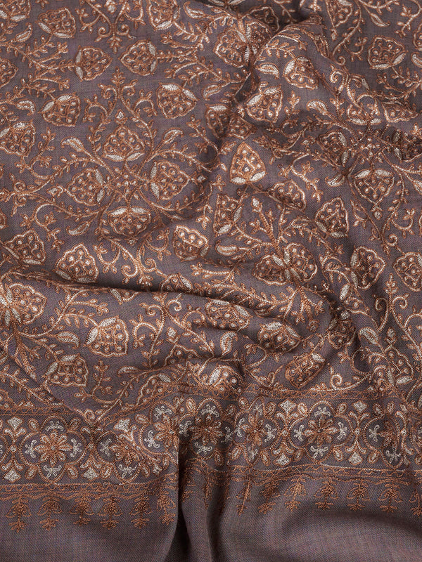 Woolen Women Shawl with Intricate Traditional Motif & Ornate Woven Border | 80 x 40 Inches