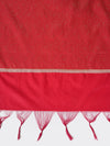 Red Banarasi Silk Dupatta with All-Over Woven Floral Zari Jaal (Size: 2.5x1 m Approx)