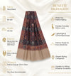 Naqsh-e-Kashmir Woven Kani Jacquard Floral Shawl with Traditional Beige Border & Panel