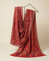Regal Kani Weave All-Over Floral Jaal Wool Blend Red Stole | Kashmiri Inspired