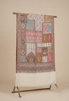 Regal Multicolor Patchwork Kani Jacquard Woven Wool Blend White Stole