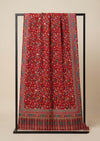Reserve Mens All-Over Kalamkari Floral Print Bamboo Silk Red Stole