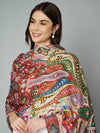 Bamboo Silk Heritage Printed Women Stole | Elegant Artisanal Statement Wrap (80 × 28 Inches)
