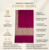 Naqsh-e-Kashmir Woven Kani Jacquard Border Wine Shawl | Wool Blend