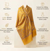 Naqsh-e-Kashmir Inspired Jamawar Floral Paisley Vine Wool Blend Yellow Shawl