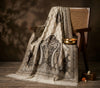 Mir-e-Khas Men's Kashmir-Inspired Paisley Jacquard White Shawl with Kani Floral Border