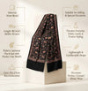 Naqsh-e-Kashmir Inspired Jamawar Floral Paisley Vine Wool Blend Black Shawl