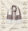 Naqsh-e-Kashmir Woven Kani Jacquard Border White Shawl | Wool Blend