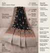 Naqsh-e-Kashmir Woven Kani Jacquard Black Shawl with All-Over Buttis & Solid Panel