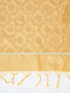 Cream Banarasi Silk Dupatta with All-Over Woven Floral Motifs & Rich Zari Border (Size: 2.5x1 m Approx)