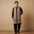 Mir-e-Khas Men's Kashmir-Inspired Kani Paisley & Geometric Border Wool Blend Brown Shawl