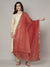 Maroon Chinon Dupatta with Gold Stripe Sequin Work & Gota Border (Size: 2.5x1 m Approx)