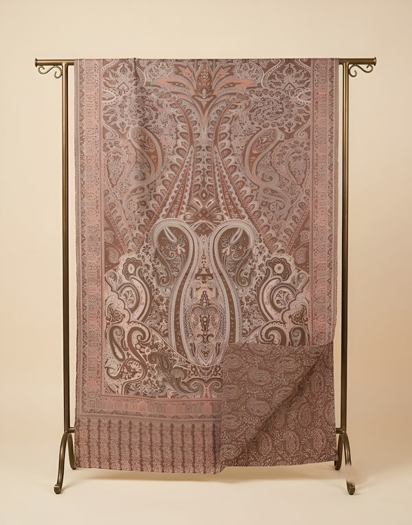 Everyday Bamboo Silk Heritage Printed Reversible Beige Stole