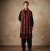Mir-e-Khas Men's Kashmir-Inspired Jamawar Floral Paisley Vine Maroon Shawl