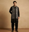 Mir-e-Khas Kashmiri Sozni Jaal Black Shawl for Men – Wool Blend