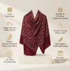 Naqsh-e-Kashmir Inspired Jamawar Floral Paisley Vine Wool Blend Maroon Shawl