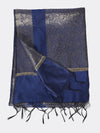 Blue Banarasi Silk Dupatta with All-Over Woven Floral Zari Jaal (Size: 2.5x1 m Approx)