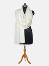 Solid Ivory Fine Wool Women Shawl – Soft Winter Wrap (80 x 40 Inches)