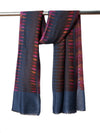 Woolen Mens Stole with Ikat-Inspired Woven Design | Refined Ethnic Wrap (80 × 28 Inches)