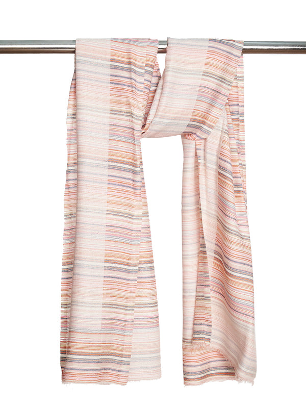 Reversible Woolen Mens Stole with Classic Striped Weave | Elegant Winter Wrap (80 × 28 Inches)