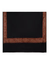 Woolen Mens Shawl in Warm Black with Heritage-Inspired Embroidered Border (80 x 40 Inches)