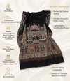 Naqsh-e-Kashmir Inspired Mughal Palace Scenic Jacquard Woven Black Shawl with Zari Work