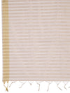 Grey & Gold Striped Cotton Silk Dupatta with Tassel Finish (Size: 2.5x1 m Approx)