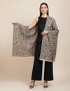 Bamboo Silk Beige Kashmiri Women Stole with Traditional Paisley Jaal | Soft & Elegant | 80×28 Inches