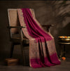Naqsh-e-Kashmir Woven Kani Jacquard Border Wine Shawl | Wool Blend